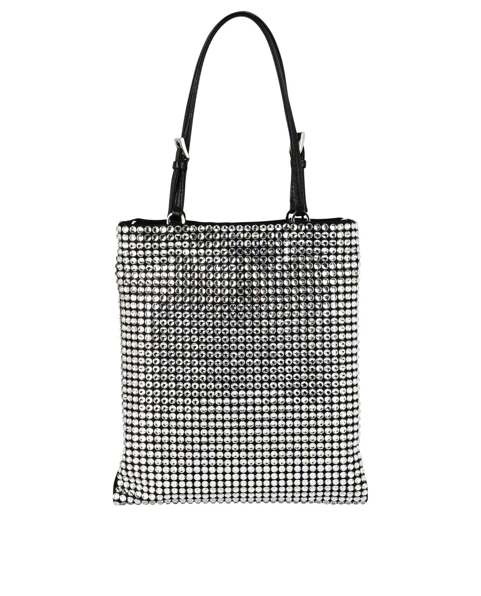 Crystal Top Handle, &pound;1,200, Handbags, Black/Silver, Crystal/Satin, Back view